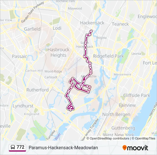 772 Bus Line Map
