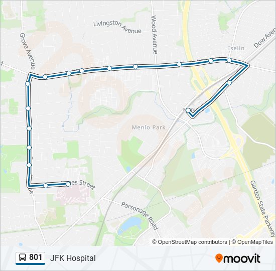 Mapa de 801 de autobús