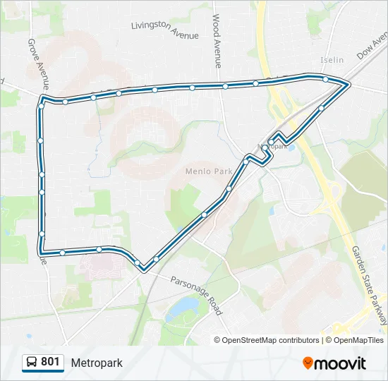 801 Bus Line Map