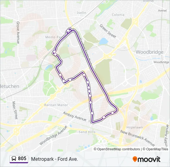 805 Bus Line Map