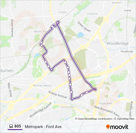 805 Bus Line Map