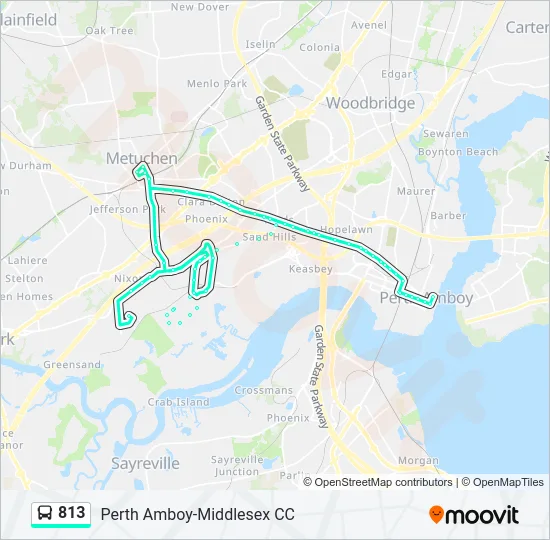 813 Bus Line Map