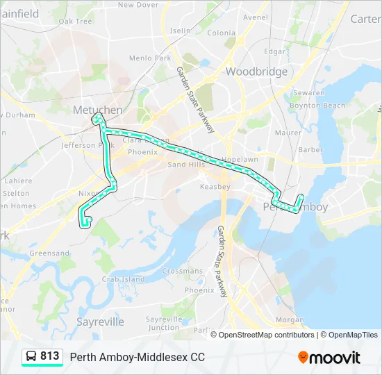 813 Bus Line Map