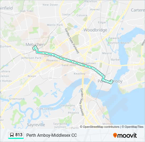 813 bus Line Map