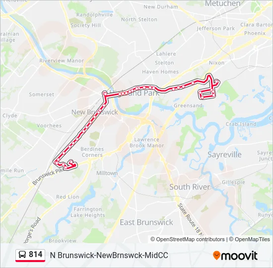 814 Bus Line Map