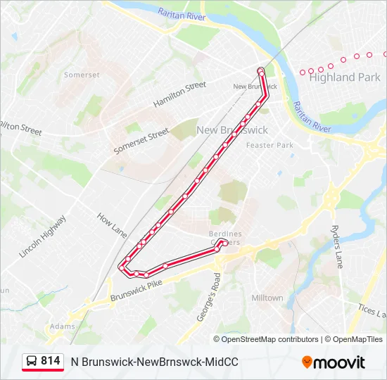 814 Bus Line Map