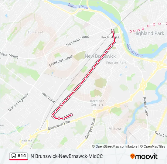 814 Bus Line Map