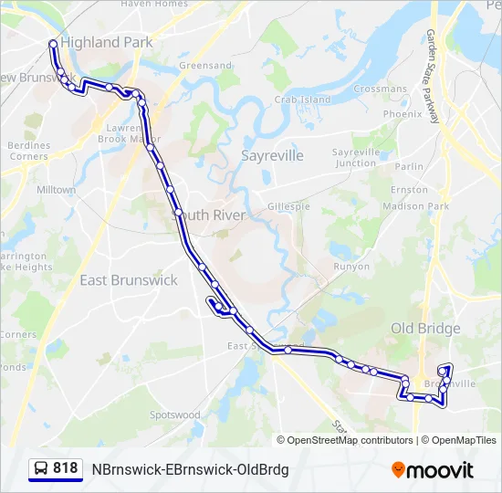 818 Bus Line Map