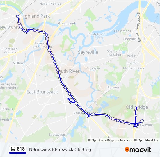 Mapa de 818 de autobús