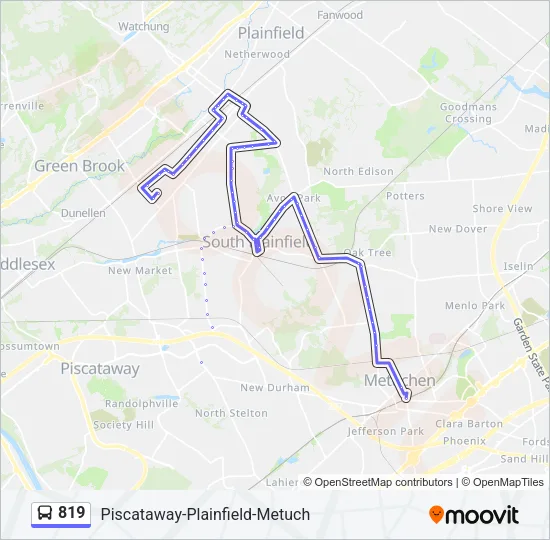 819 Bus Line Map
