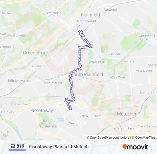 819 Bus Line Map
