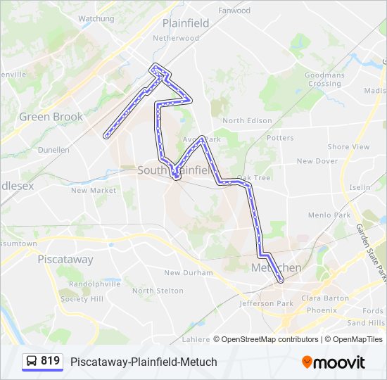 819 bus Line Map