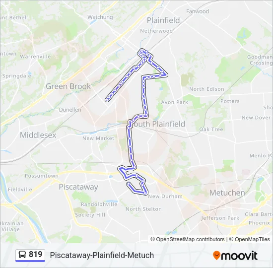 819 Bus Line Map