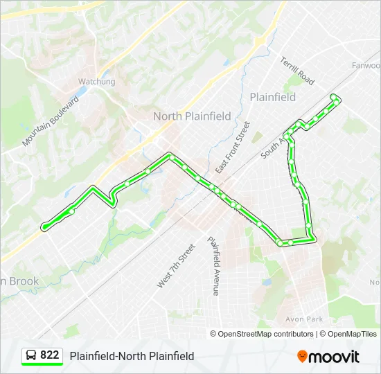 822 Bus Line Map