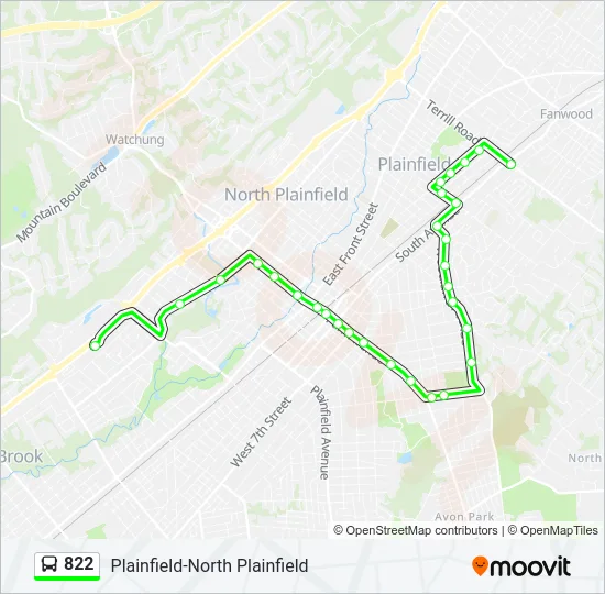 822 Bus Line Map