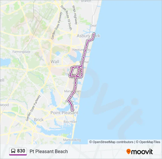 830 Bus Line Map