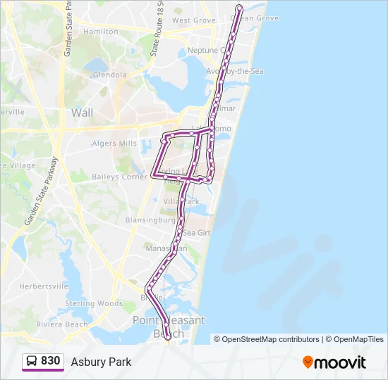 830 Bus Line Map