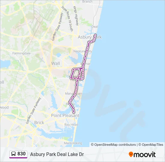830 Bus Line Map
