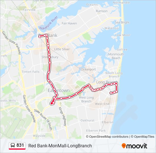 831 Route Schedules, Stops & Maps Red Bank (Updated)
