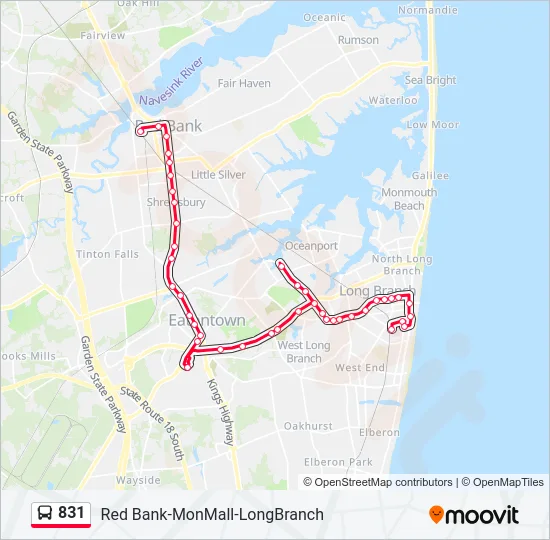 831 Bus Line Map