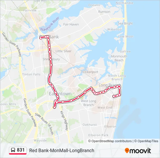 831 Bus Line Map