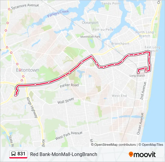 831 Bus Line Map