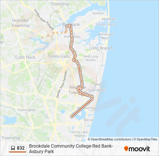 832 Route: Schedules, Stops & Maps - Brookdale Wall Campus Via Red