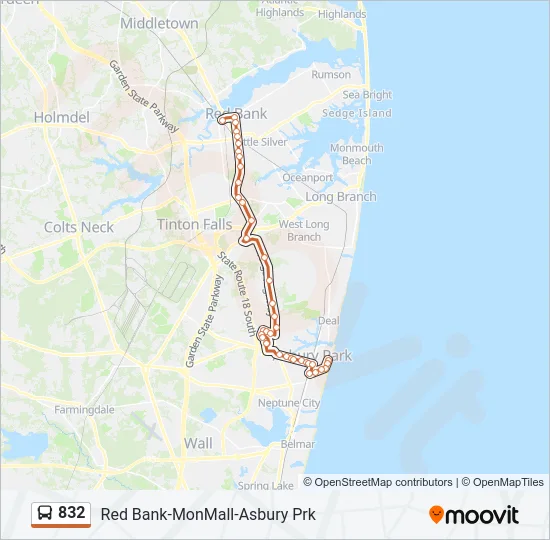832 Bus Line Map