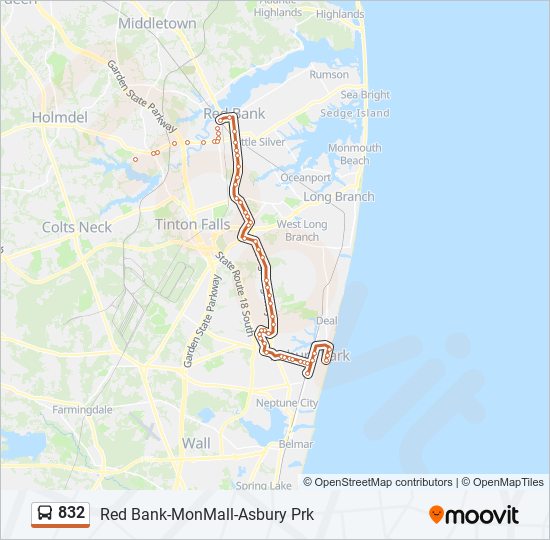 Mapa de 832 de autobús