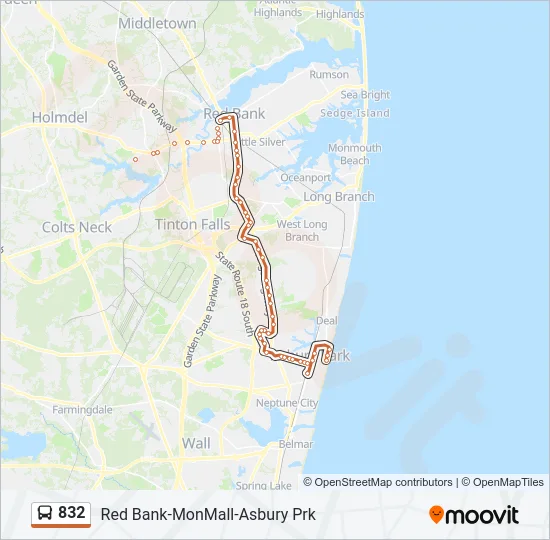832 Bus Line Map
