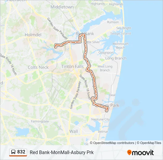 832 Bus Line Map