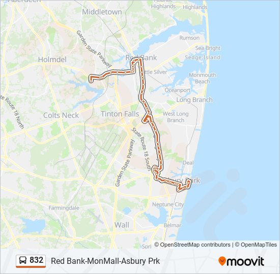 NJ Transit 832 Route: Schedules, Stops & Maps - Asbury Park (Updated)