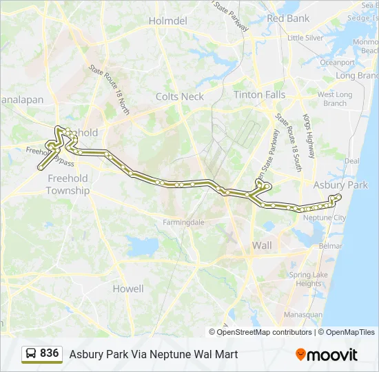 836 Bus Line Map