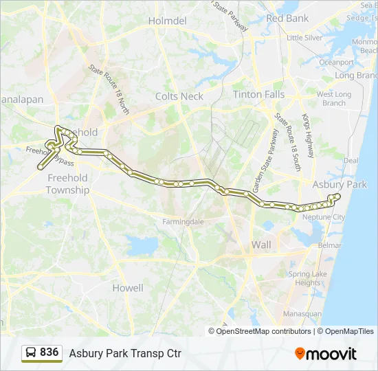 836 Bus Line Map