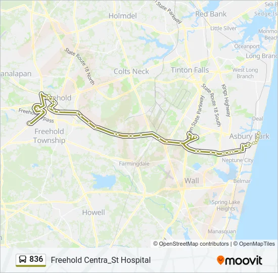 836 Bus Line Map