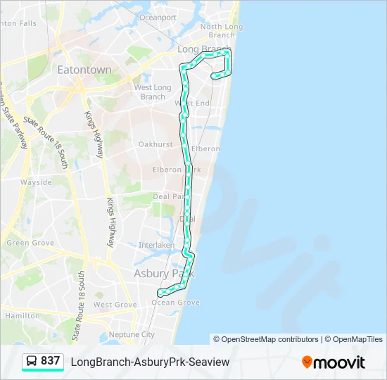 837 Bus Line Map