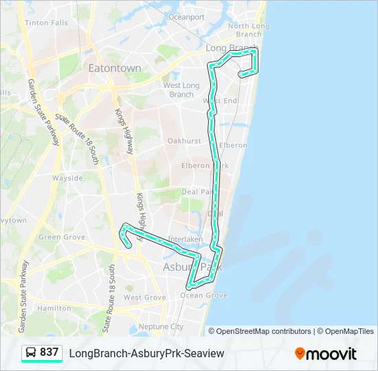 837 Bus Line Map