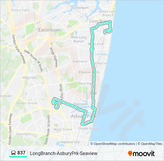 837 Bus Line Map