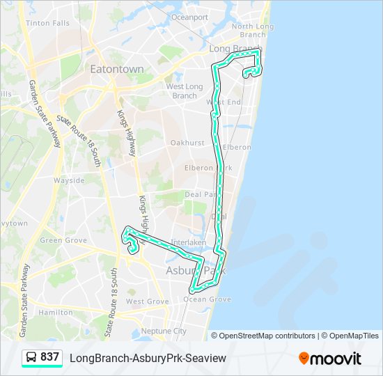 837 Route: Schedules, Stops & Maps - Long Branch Rail Station