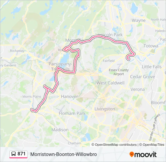 871 Bus Line Map