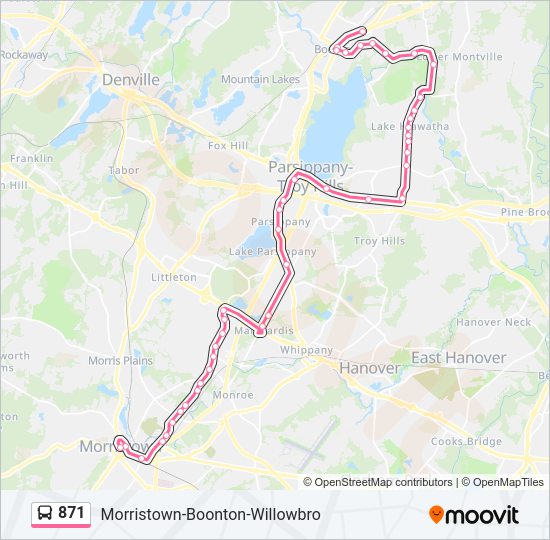 871 Bus Line Map