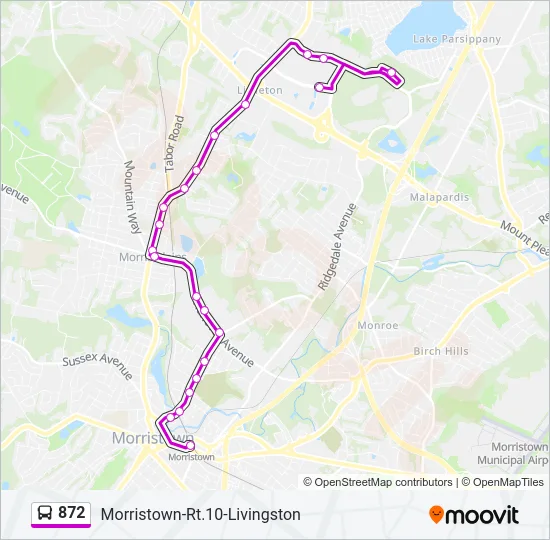 872 Bus Line Map