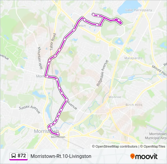 872 Bus Line Map