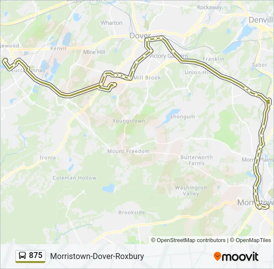 875 Bus Line Map