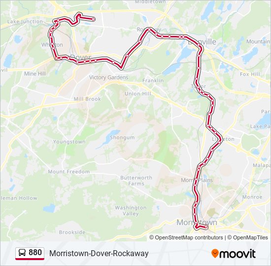 880 Route: Schedules, Stops & Maps - Morristown Via Wharton (Updated)