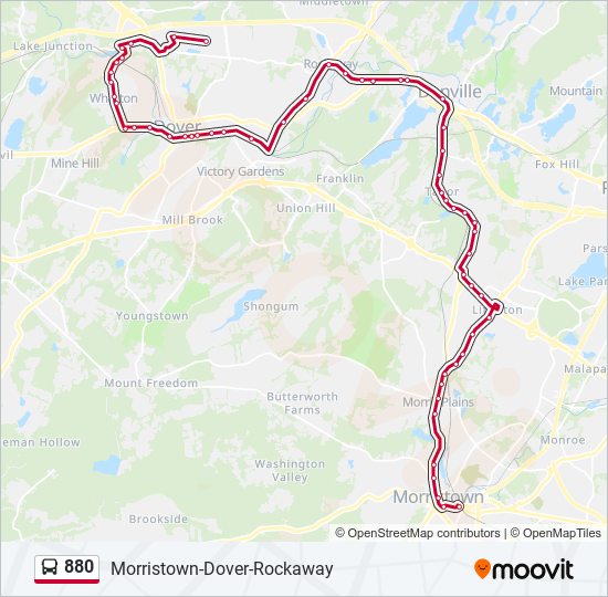 880 bus Line Map