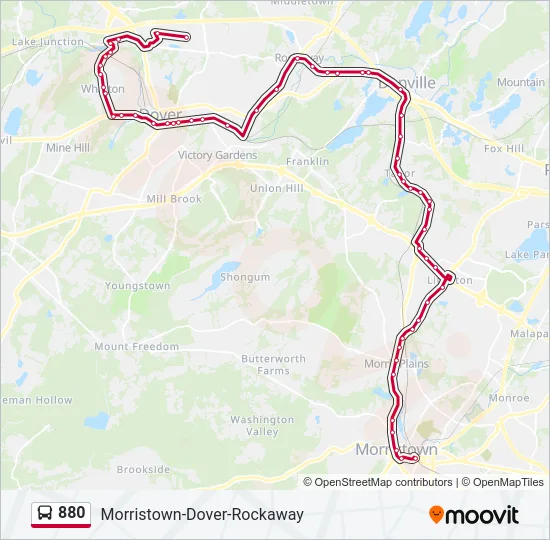 880 Bus Line Map