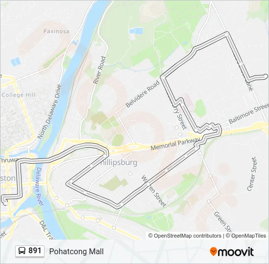 891 Bus Line Map