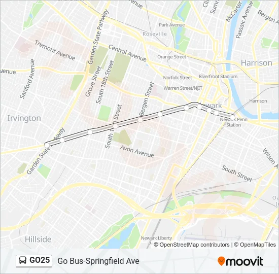 GO25 Bus Line Map
