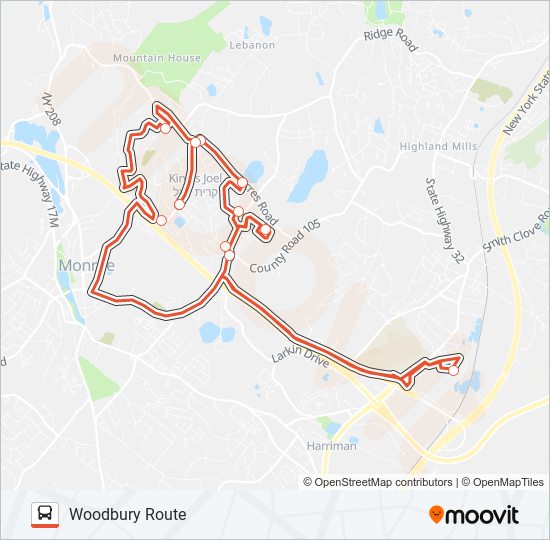 WOODBURY ROUTE bus Line Map